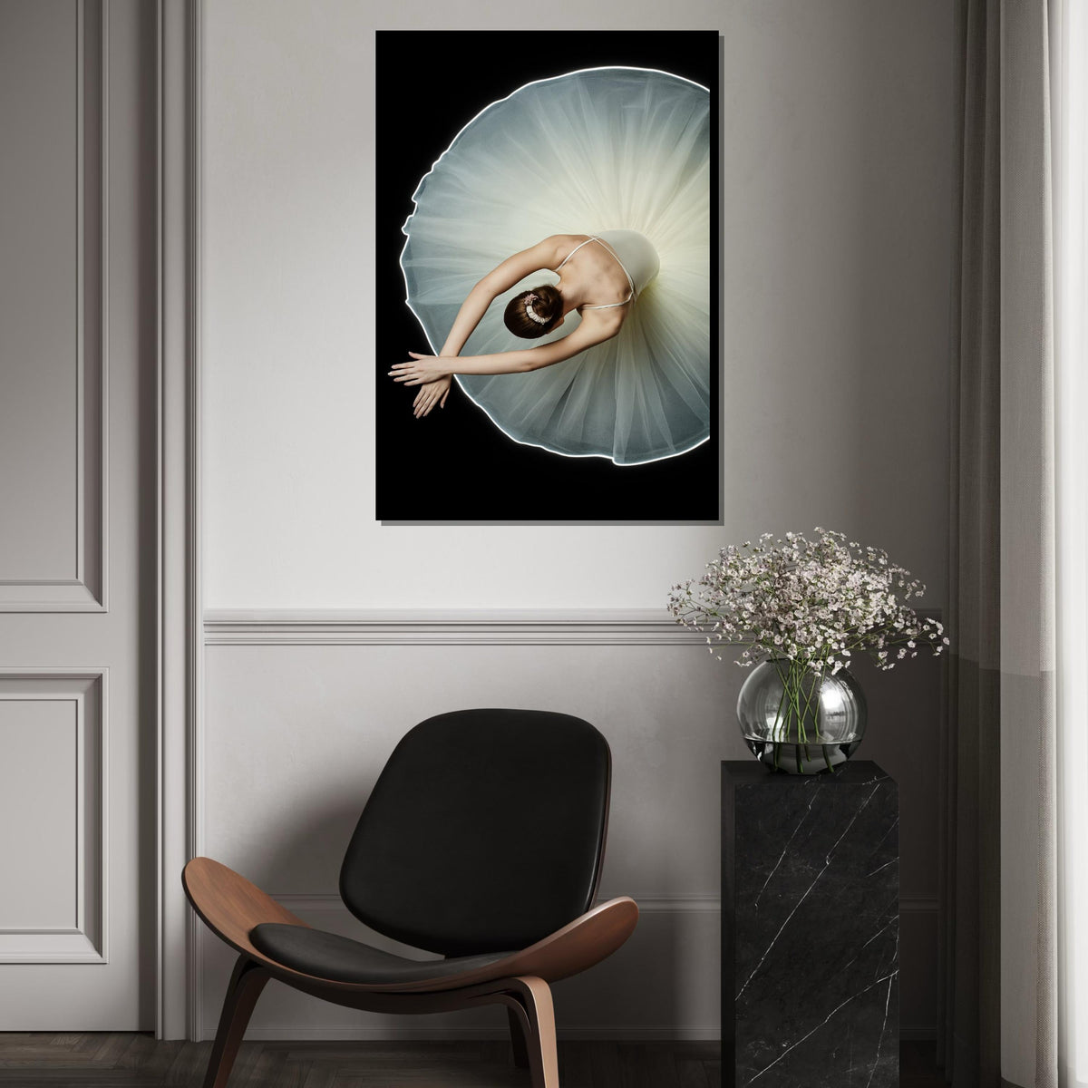 Ballerina Canvas, Elegant Dance Art, Ballet Wall Print, Graceful Dancer Art, Wall Art Canvas Design, Ready To Hang Decoration, Print Canvas