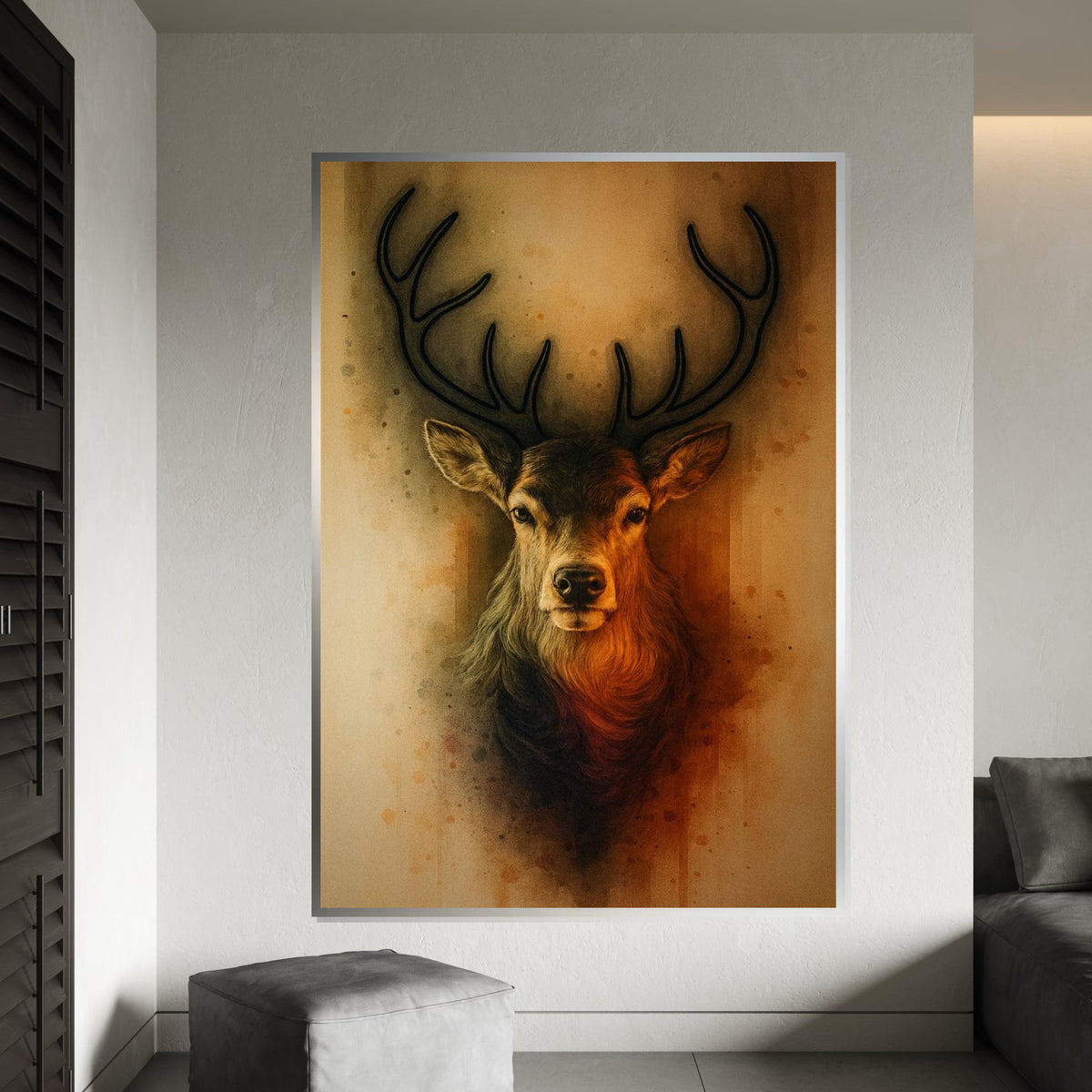 Majestic Deer Canvas, Animal Wall Art, Nature Print, Stag Portrait, Wall Art Canvas Design, Ready to Hang Deer Decor,Print Canvas, Gift Art