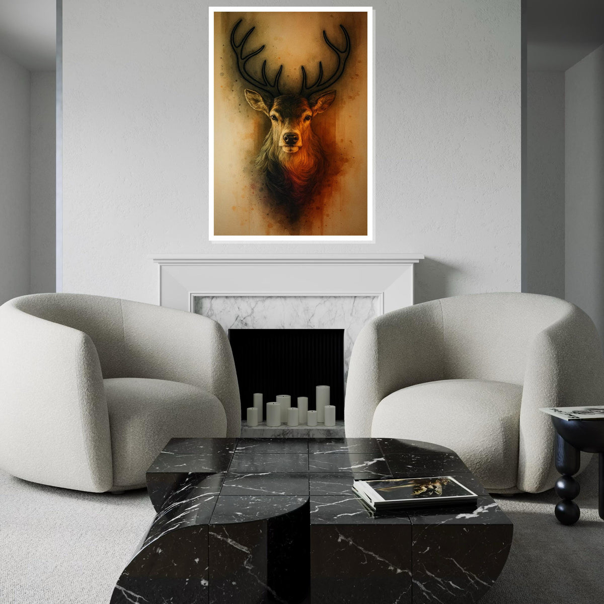 Majestic Deer Canvas, Animal Wall Art, Nature Print, Stag Portrait, Wall Art Canvas Design, Ready to Hang Deer Decor,Print Canvas, Gift Art