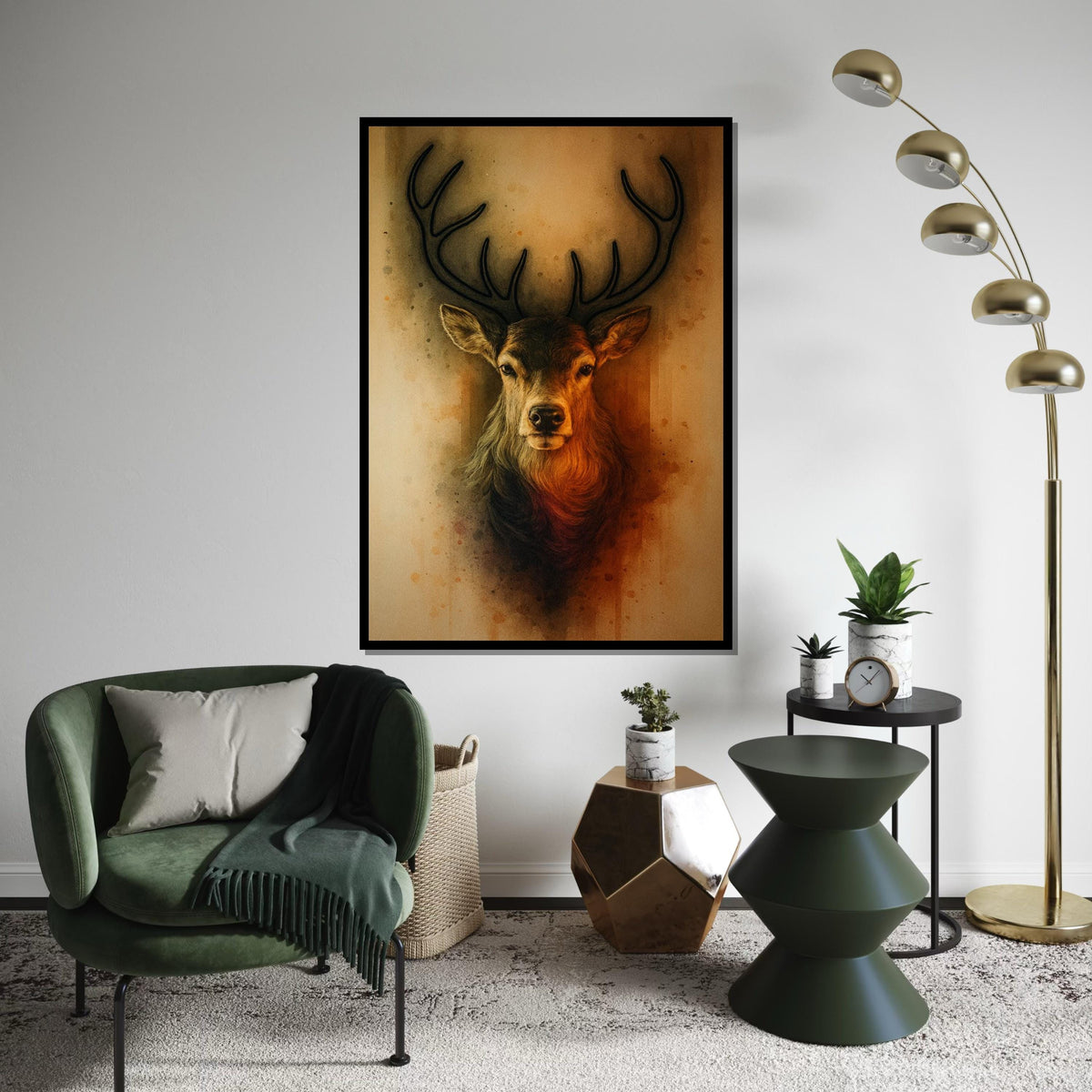 Majestic Deer Canvas, Animal Wall Art, Nature Print, Stag Portrait, Wall Art Canvas Design, Ready to Hang Deer Decor,Print Canvas, Gift Art