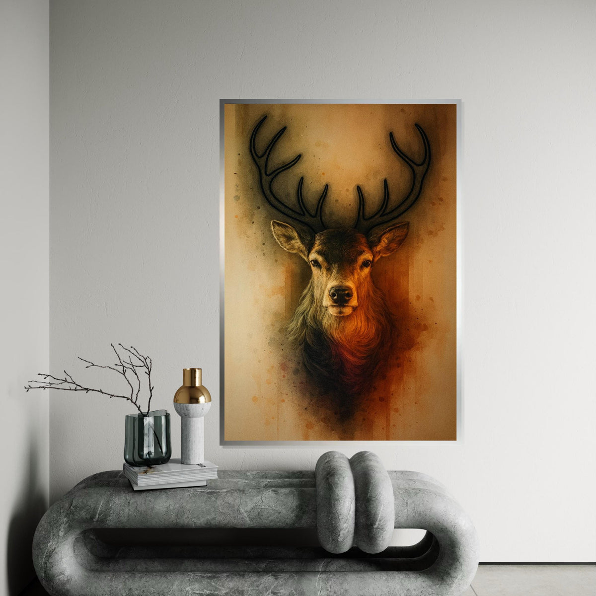 Majestic Deer Canvas, Animal Wall Art, Nature Print, Stag Portrait, Wall Art Canvas Design, Ready to Hang Deer Decor,Print Canvas, Gift Art