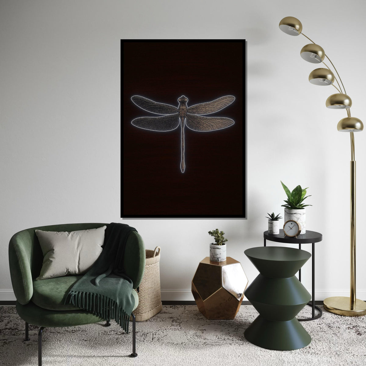 Dragonfly Canvas Wall Art, Insect Wall Art, Dragonfly Print, Modern Canvas Decor, Wall Art Canvas Design, Ready to Hang Decoration, Gift Art