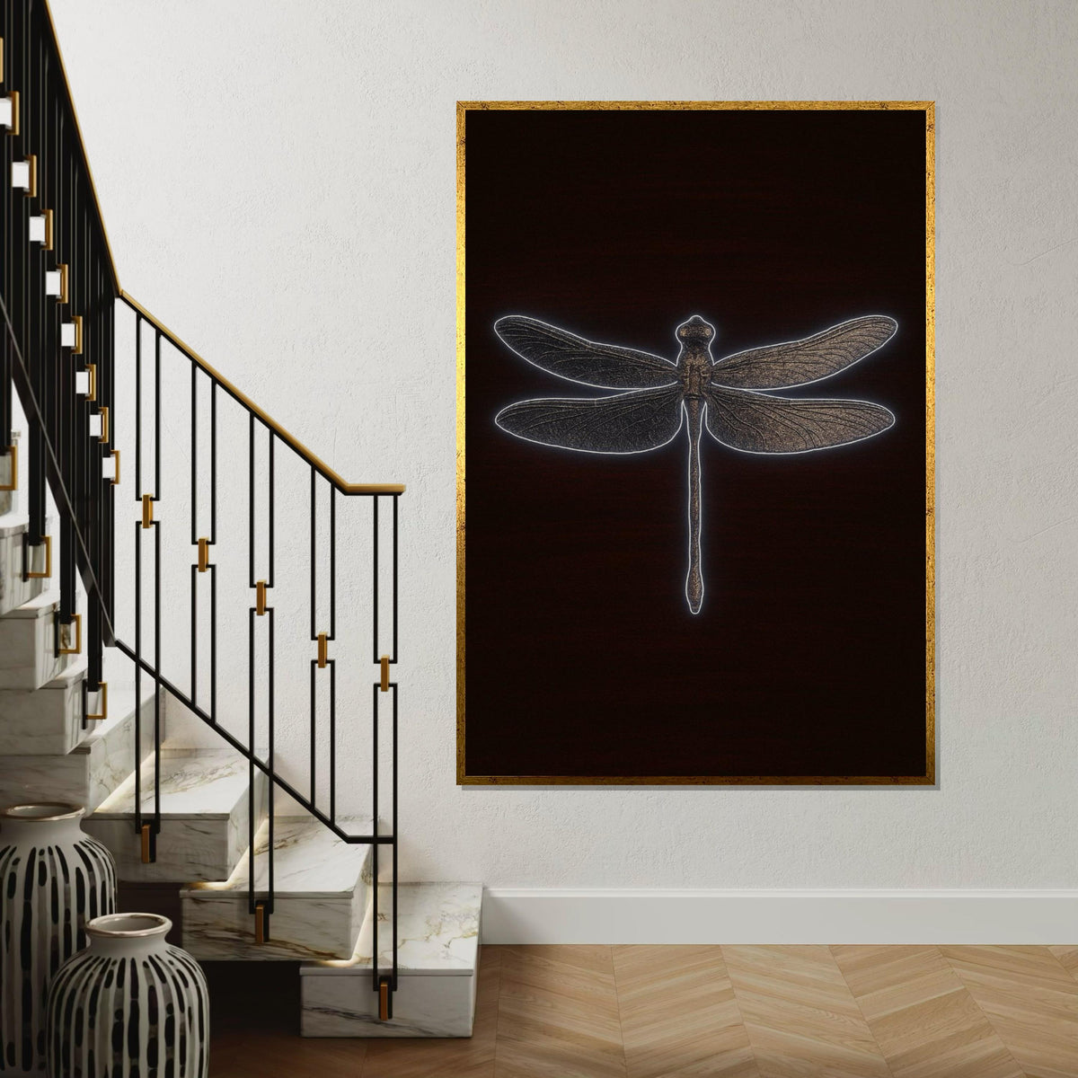 Dragonfly Canvas Wall Art, Insect Wall Art, Dragonfly Print, Modern Canvas Decor, Wall Art Canvas Design, Ready to Hang Decoration, Gift Art