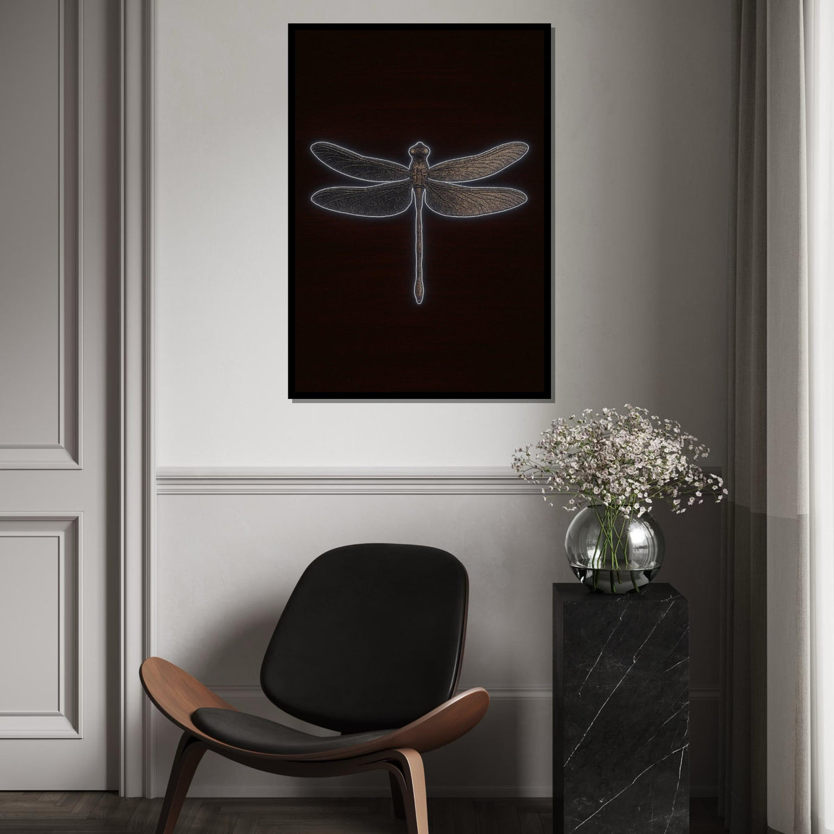 Dragonfly Canvas Wall Art, Insect Wall Art, Dragonfly Print, Modern Canvas Decor, Wall Art Canvas Design, Ready to Hang Decoration, Gift Art