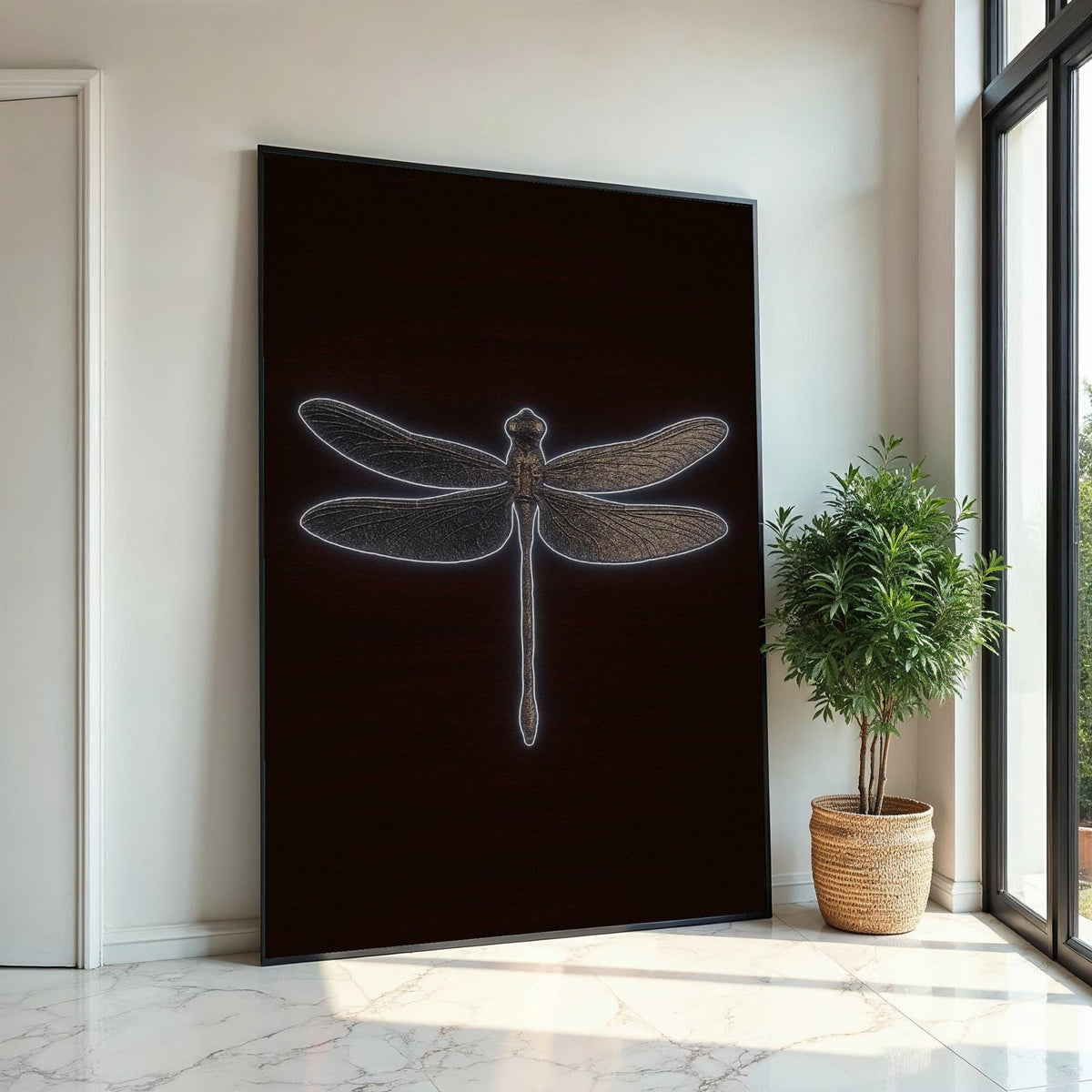Dragonfly Canvas Wall Art, Insect Wall Art, Dragonfly Print, Modern Canvas Decor, Wall Art Canvas Design, Ready to Hang Decoration, Gift Art