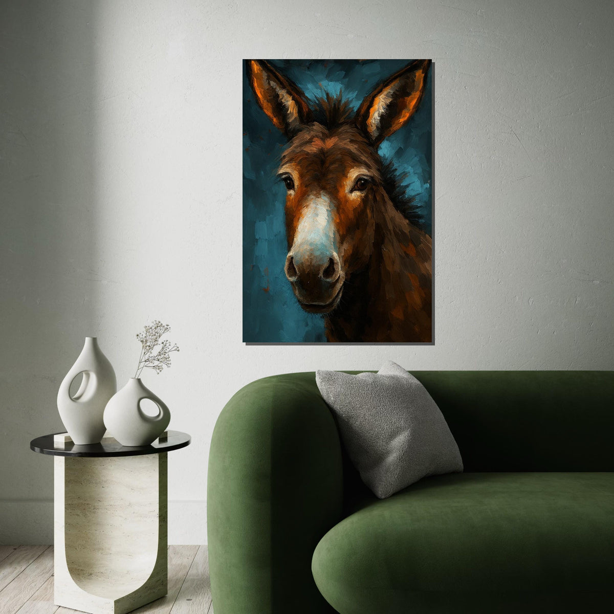 Majestic Donkey Canvas, Animal Wall Art, Donkey Portrait Print, Wall Art Canvas Design, Ready to Hang Decor, Rustic Animal Art