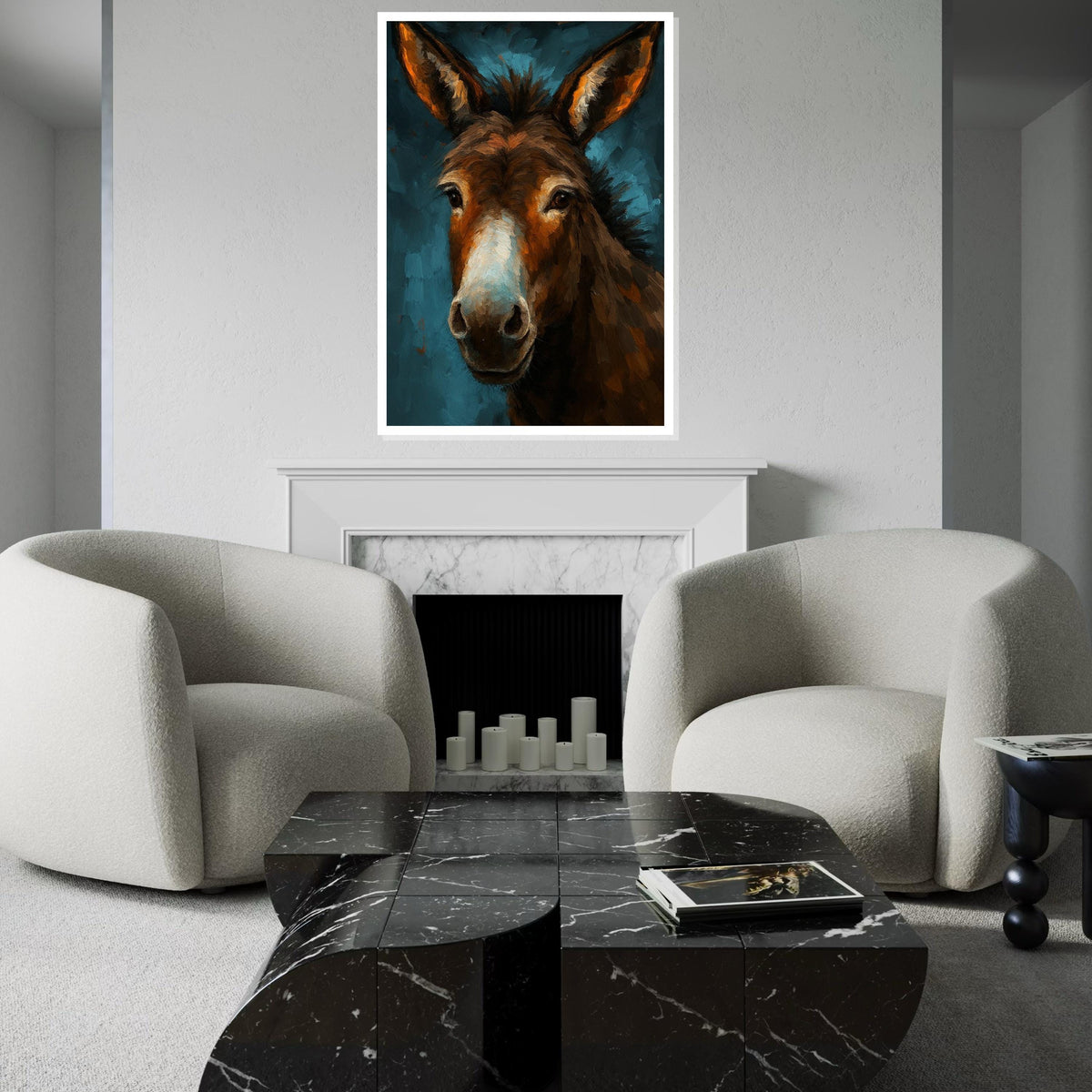 Majestic Donkey Canvas, Animal Wall Art, Donkey Portrait Print, Wall Art Canvas Design, Ready to Hang Decor, Rustic Animal Art