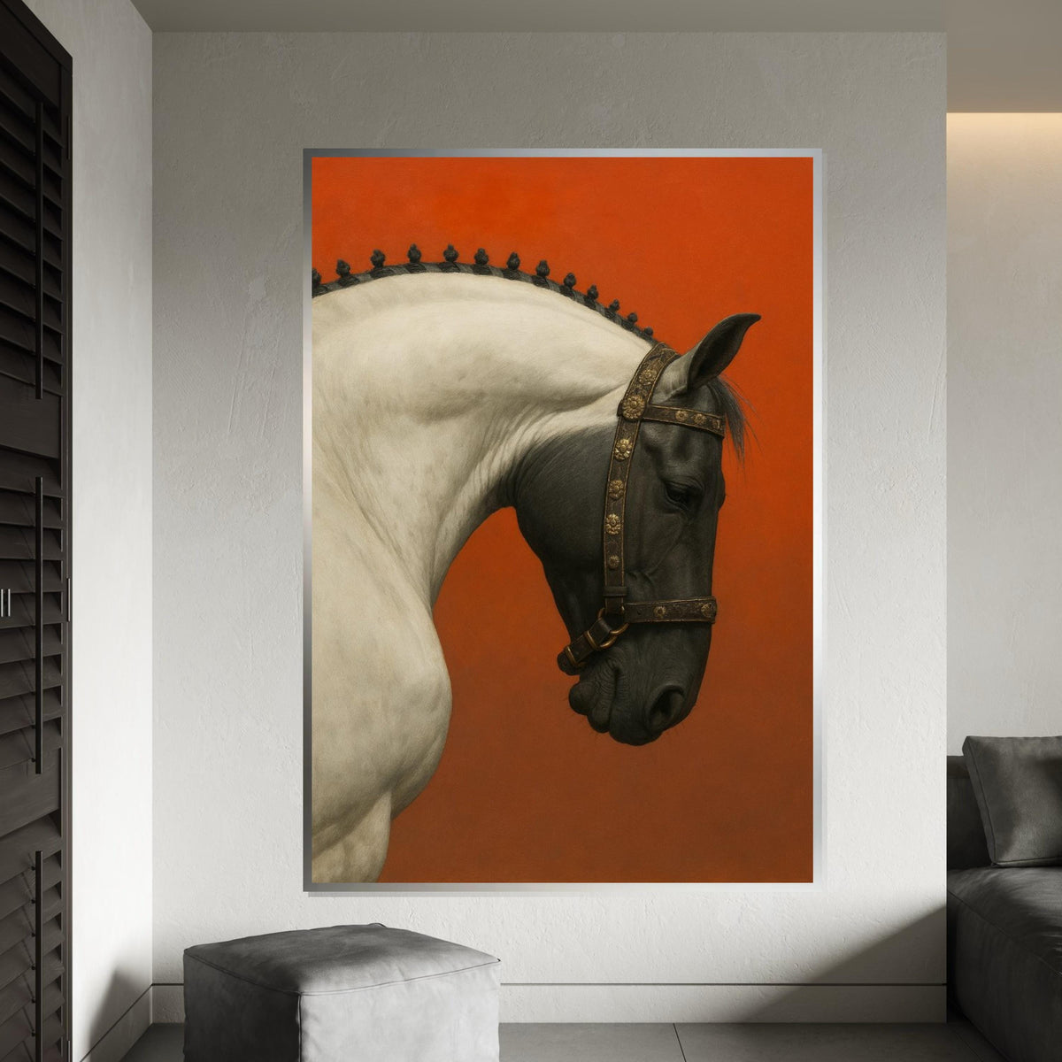 Majestic Horse Canvas, Elegant Horse Portrait, Animal Wall Art, Noble Horse Print, Wall Art Canvas Design, Ready To Hang Decoration