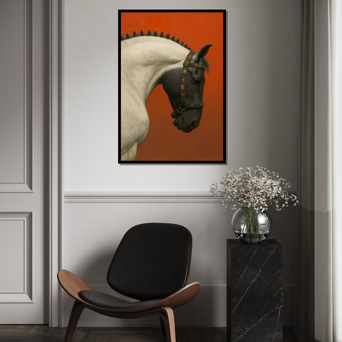 Majestic Horse Canvas, Elegant Horse Portrait, Animal Wall Art, Noble Horse Print, Wall Art Canvas Design, Ready To Hang Decoration