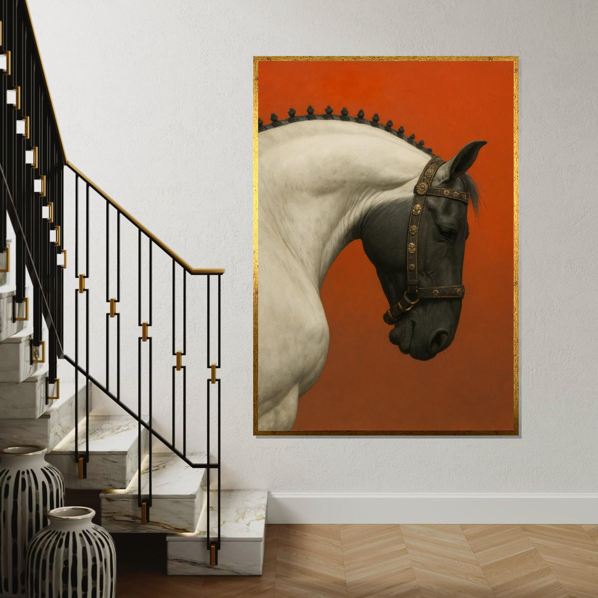 Majestic Horse Canvas, Elegant Horse Portrait, Animal Wall Art, Noble Horse Print, Wall Art Canvas Design, Ready To Hang Decoration