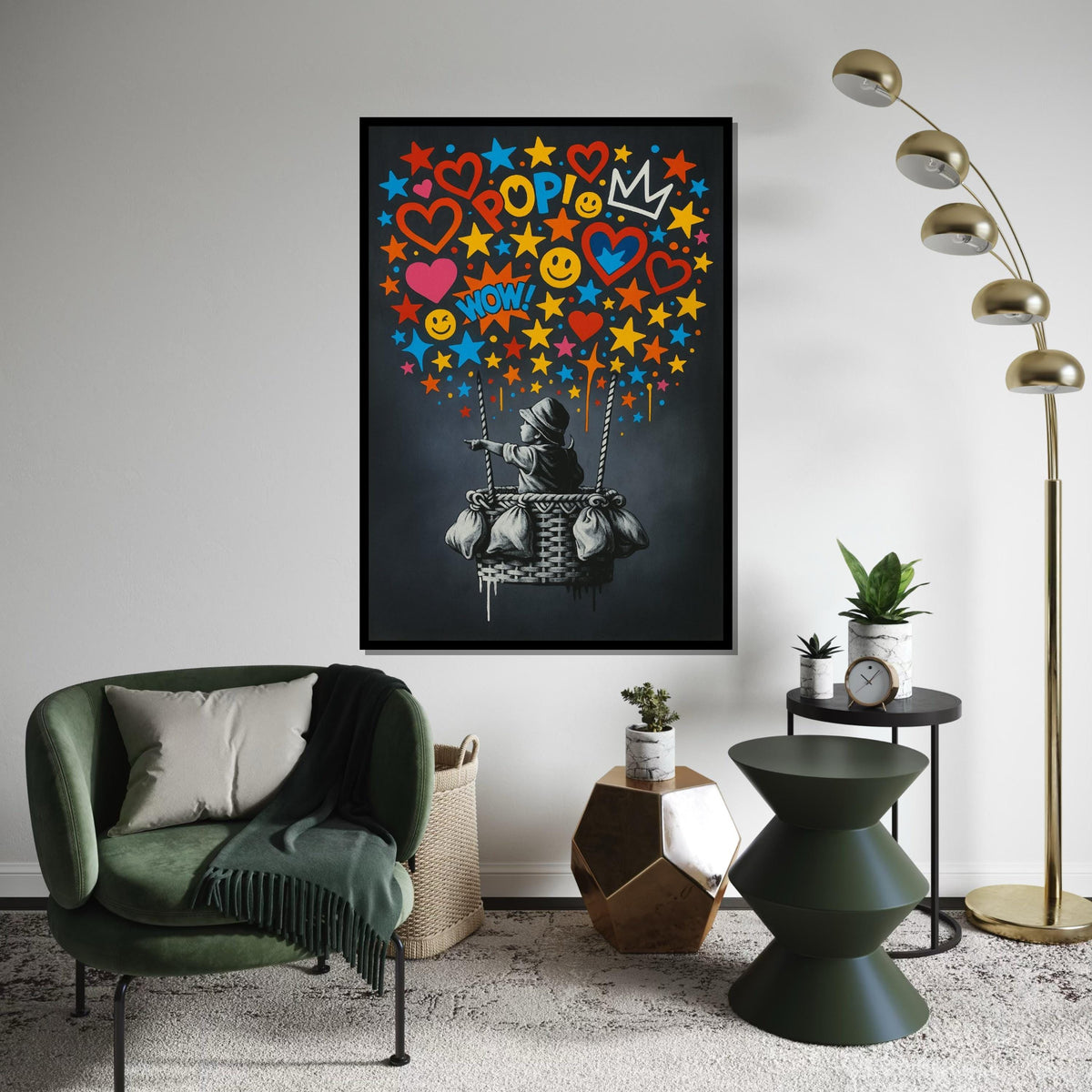 Pop Art Balloon Canvas, Banksy Art, Vibrant Kid Wall Art, Banksy Inspired, Wall Art Canvas Design, Ready To Hang Decoration