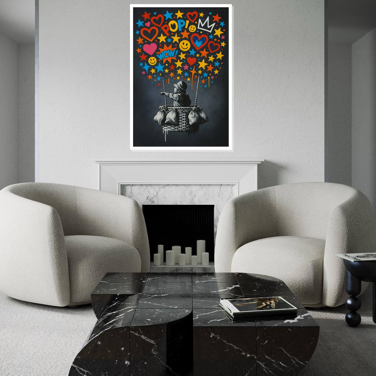 Pop Art Balloon Canvas, Banksy Art, Vibrant Kid Wall Art, Banksy Inspired, Wall Art Canvas Design, Ready To Hang Decoration