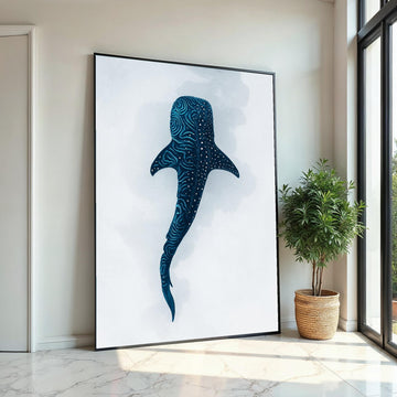 Majestic Whale Shark Canvas, Marine Life Wall Art, Aquatic Creature Print, Ocean Poster, Wall Art Canvas Design, Ready To Hang Decoration
