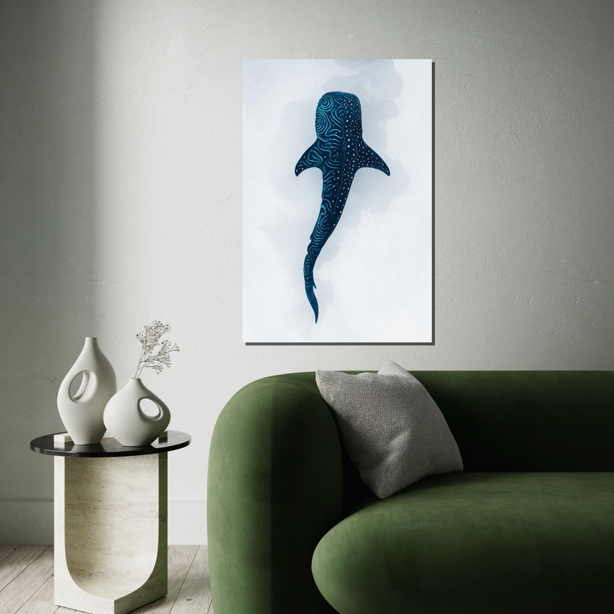 Majestic Whale Shark Canvas, Marine Life Wall Art, Aquatic Creature Print, Ocean Poster, Wall Art Canvas Design, Ready To Hang Decoration