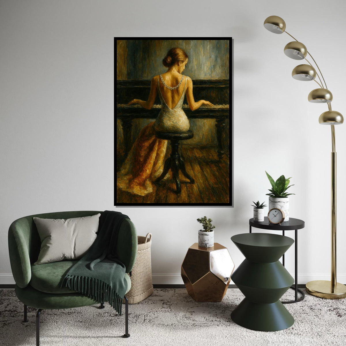 Elegant Pianist Canvas Art, Woman Playing Piano Wall Art, Classical Music Decor, Wall Art Canvas Design, Ready To Hang Decoration