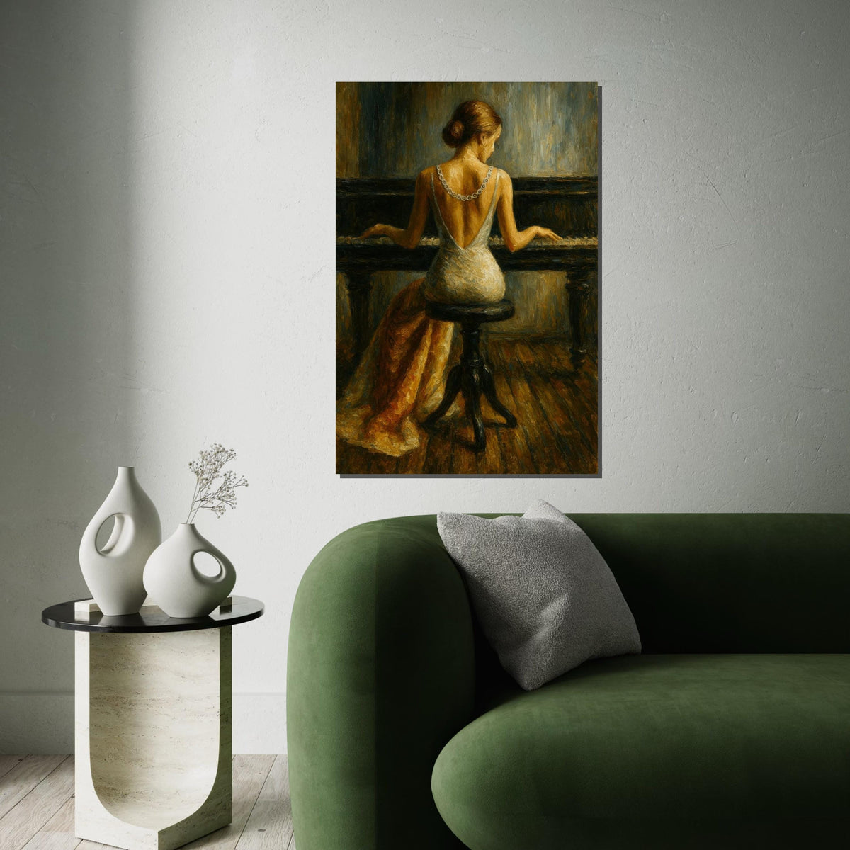 Elegant Pianist Canvas Art, Woman Playing Piano Wall Art, Classical Music Decor, Wall Art Canvas Design, Ready To Hang Decoration