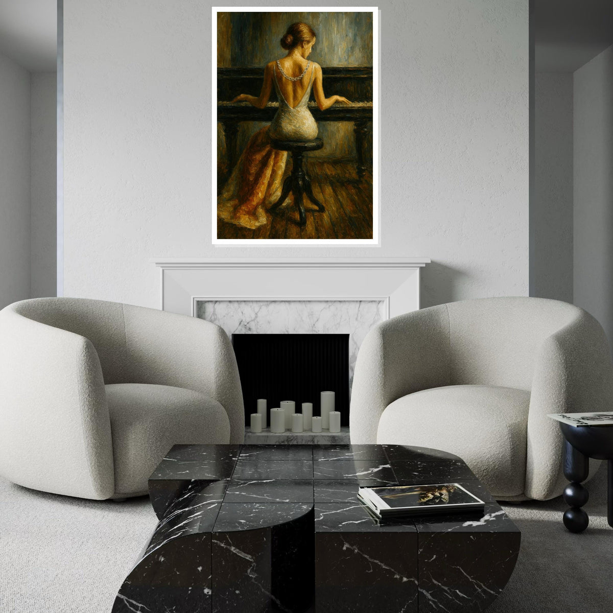Elegant Pianist Canvas Art, Woman Playing Piano Wall Art, Classical Music Decor, Wall Art Canvas Design, Ready To Hang Decoration