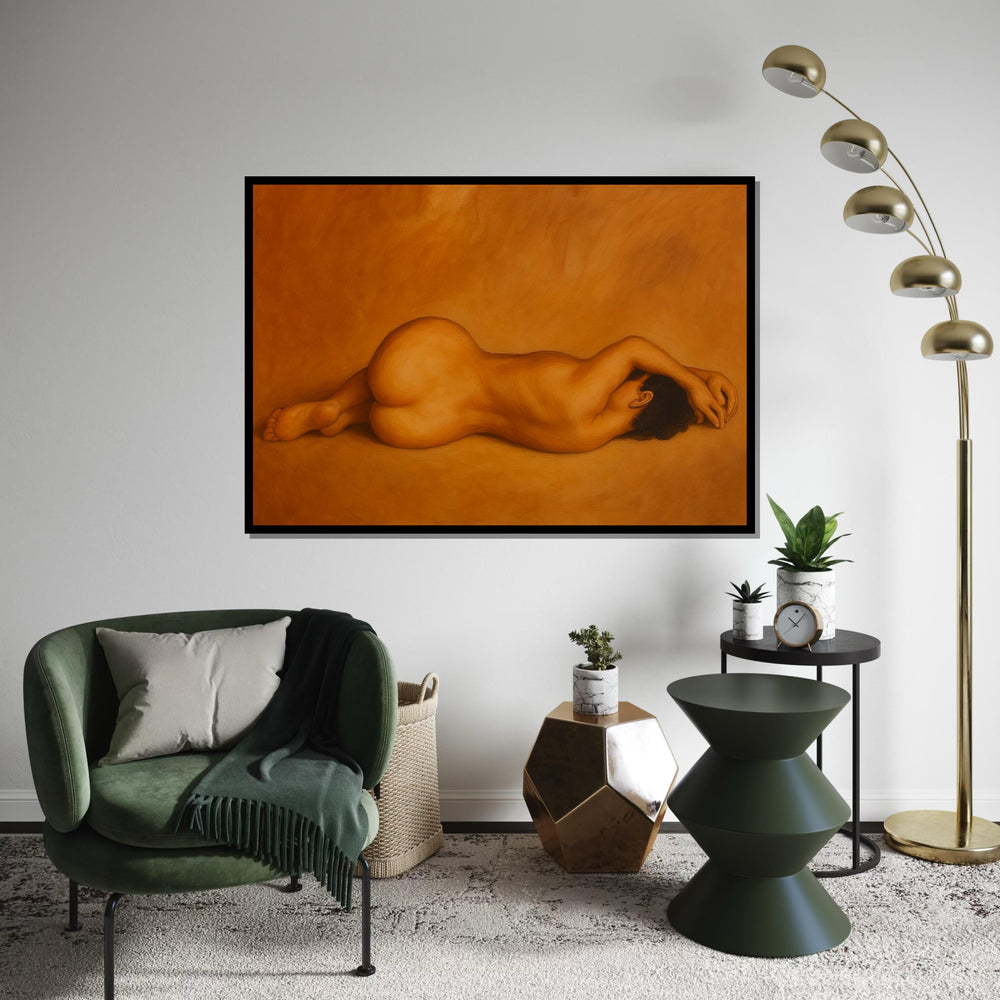 Reclining Nude Canvas, Abstract Body Art, Wall Art Canvas Design, Minimalist Nude Poster, Framed Canvas Ready to Hang Decoration