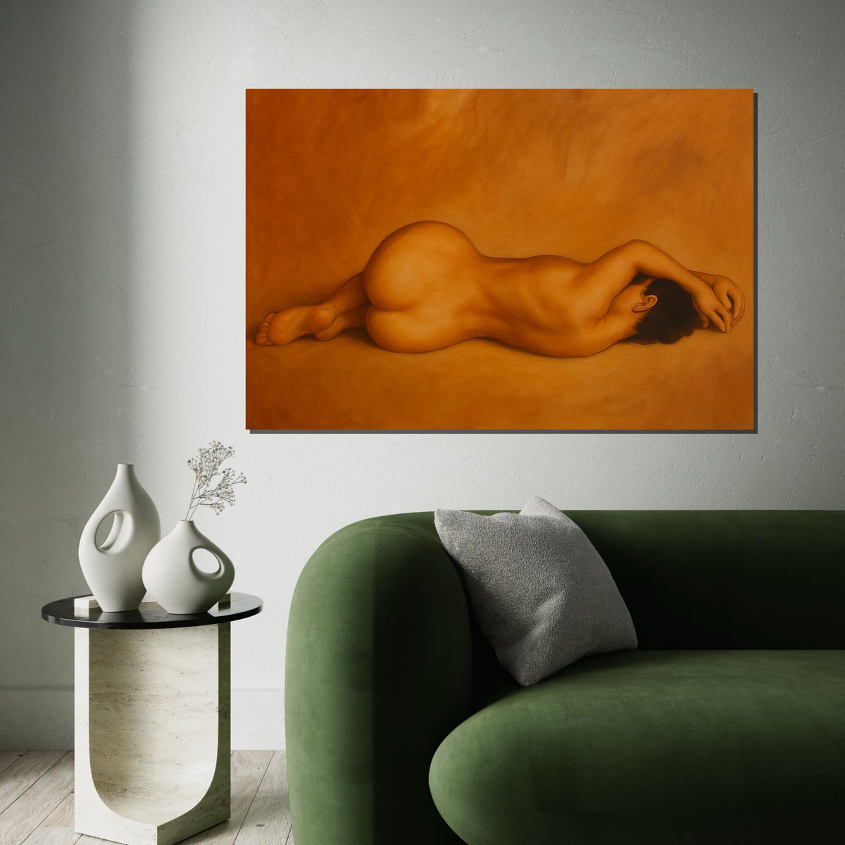 Reclining Nude Canvas, Abstract Body Art, Wall Art Canvas Design, Minimalist Nude Poster, Framed Canvas Ready to Hang Decoration