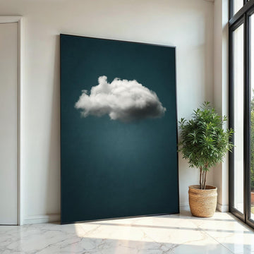 Solitary Cloud Canvas, Dreamy Sky Art, Cloud Wall Print, Minimalist Wall Art Canvas Design, Ready to Hang Home or Office Decor