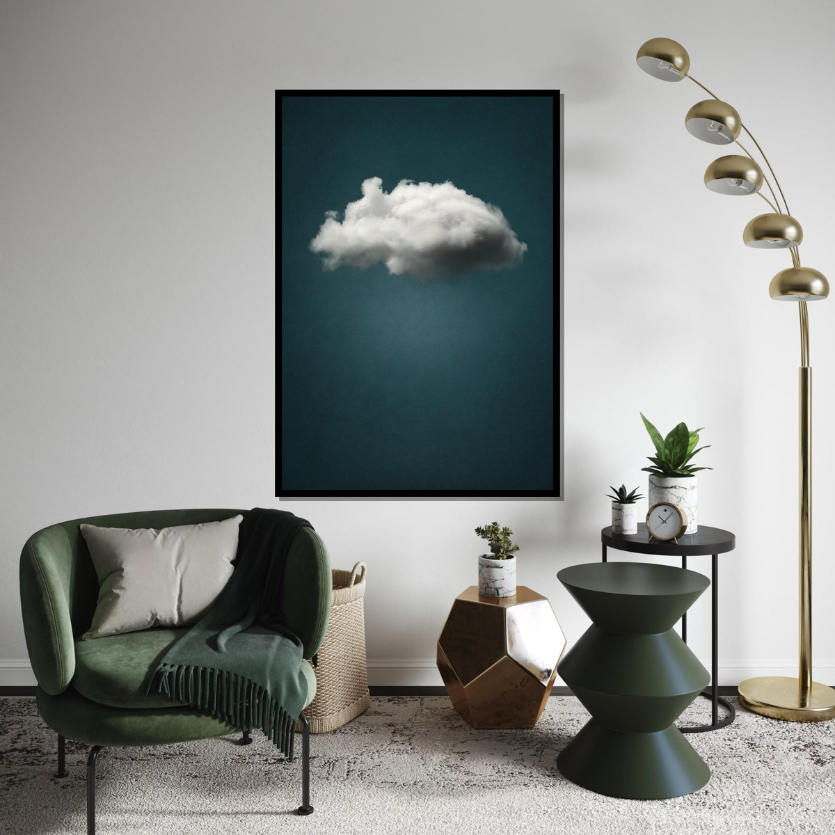 Solitary Cloud Canvas, Dreamy Sky Art, Cloud Wall Print, Minimalist Wall Art Canvas Design, Ready to Hang Home or Office Decor