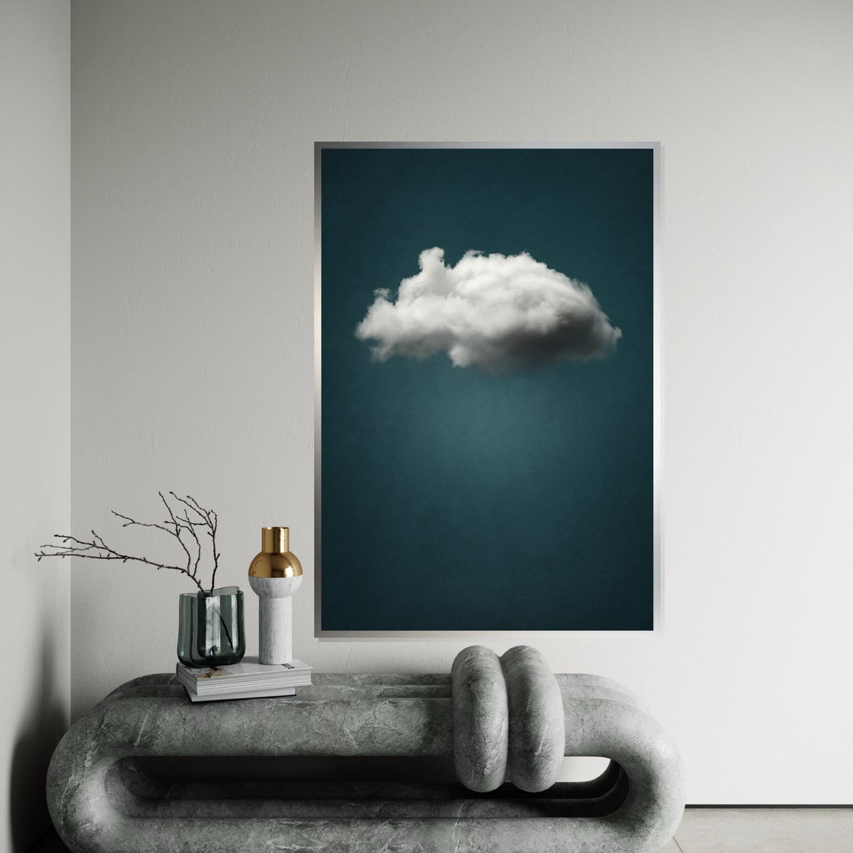 Solitary Cloud Canvas, Dreamy Sky Art, Cloud Wall Print, Minimalist Wall Art Canvas Design, Ready to Hang Home or Office Decor