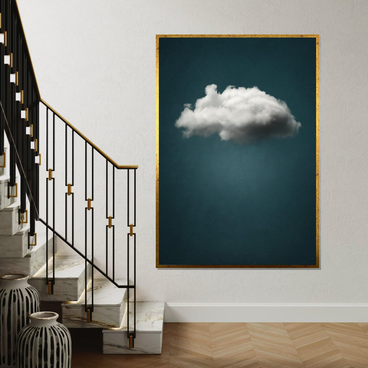 Solitary Cloud Canvas, Dreamy Sky Art, Cloud Wall Print, Minimalist Wall Art Canvas Design, Ready to Hang Home or Office Decor