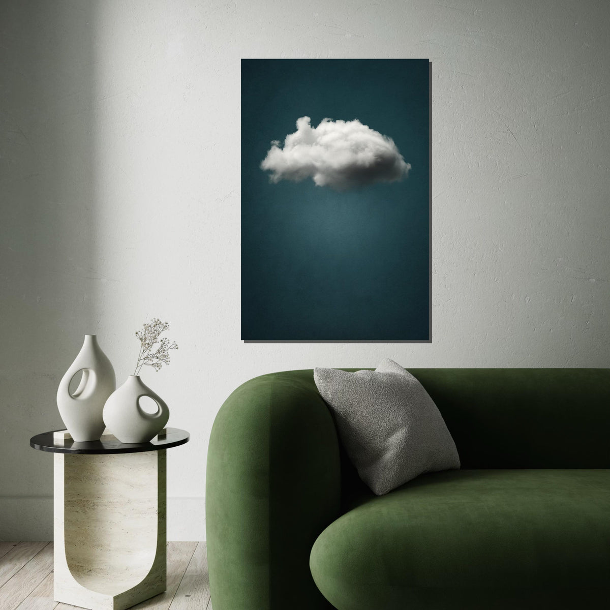 Solitary Cloud Canvas, Dreamy Sky Art, Cloud Wall Print, Minimalist Wall Art Canvas Design, Ready to Hang Home or Office Decor