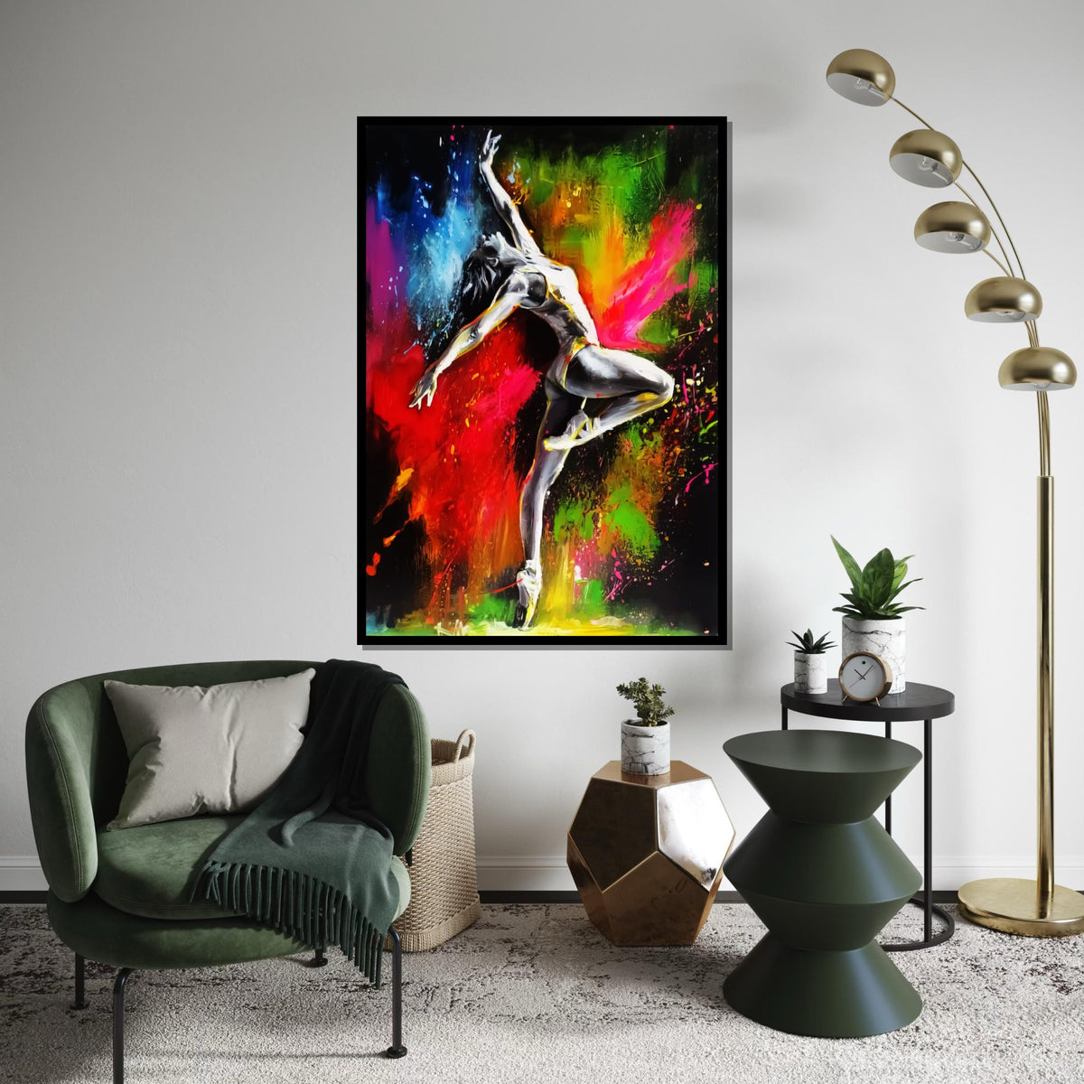 Balerin Art, Dance in Color, Ballerina Canvas, Multicolor Dance Art, Wall Art Canvas Design, Ready To Hang, Vibrant Ballet Decor