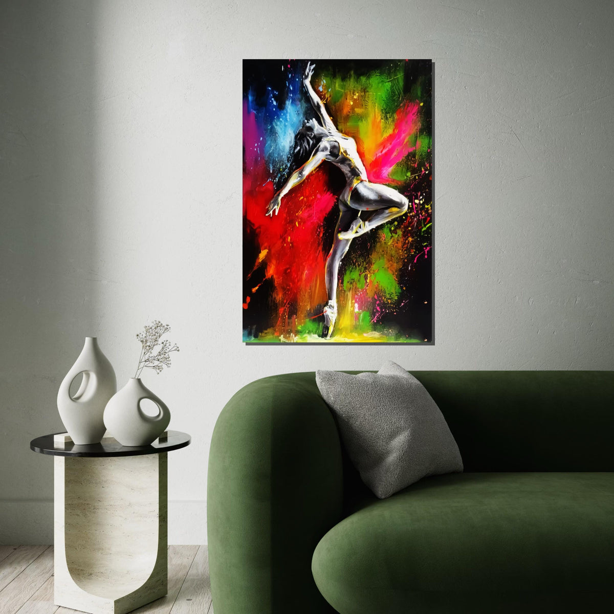 Balerin Art, Dance in Color, Ballerina Canvas, Multicolor Dance Art, Wall Art Canvas Design, Ready To Hang, Vibrant Ballet Decor