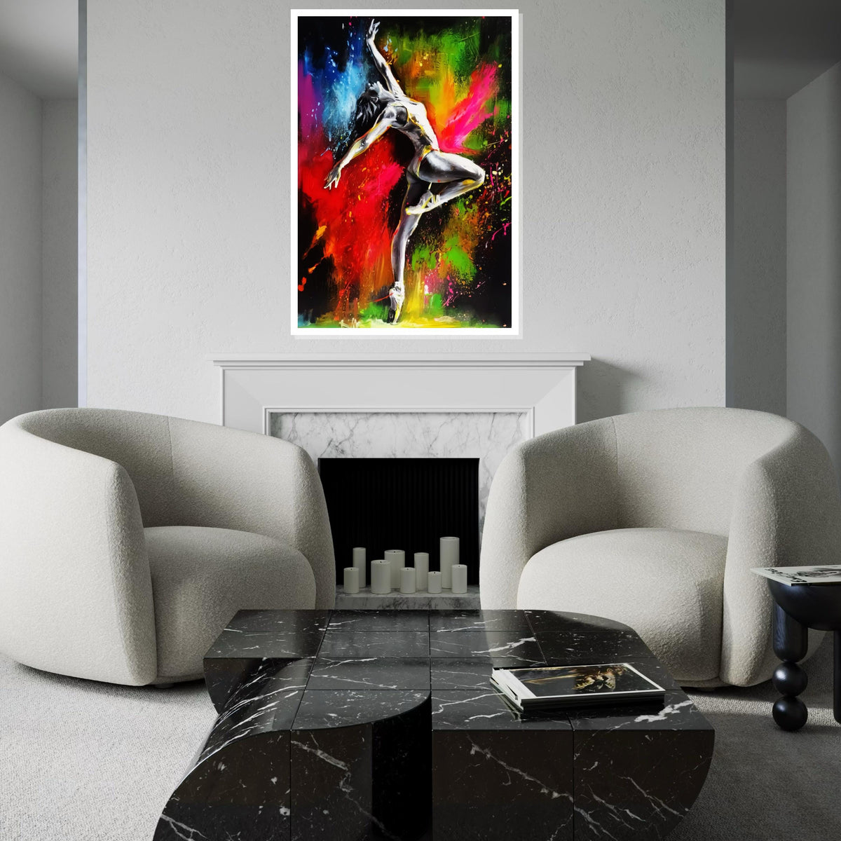 Balerin Art, Dance in Color, Ballerina Canvas, Multicolor Dance Art, Wall Art Canvas Design, Ready To Hang, Vibrant Ballet Decor