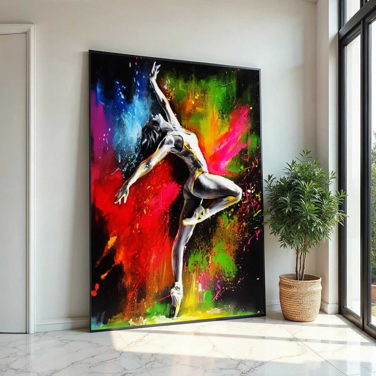 Balerin Art, Dance in Color, Ballerina Canvas, Multicolor Dance Art, Wall Art Canvas Design, Ready To Hang, Vibrant Ballet Decor