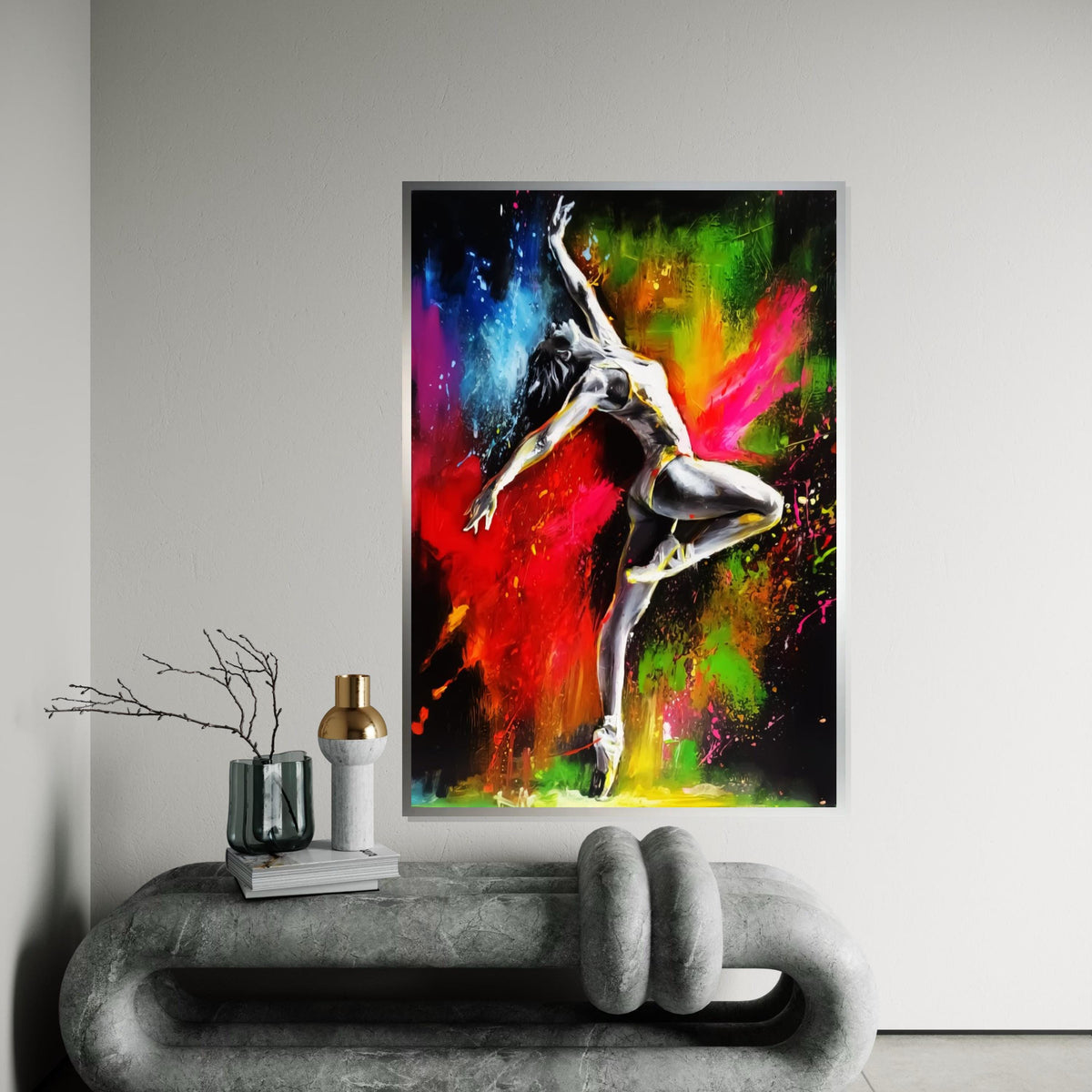Balerin Art, Dance in Color, Ballerina Canvas, Multicolor Dance Art, Wall Art Canvas Design, Ready To Hang, Vibrant Ballet Decor