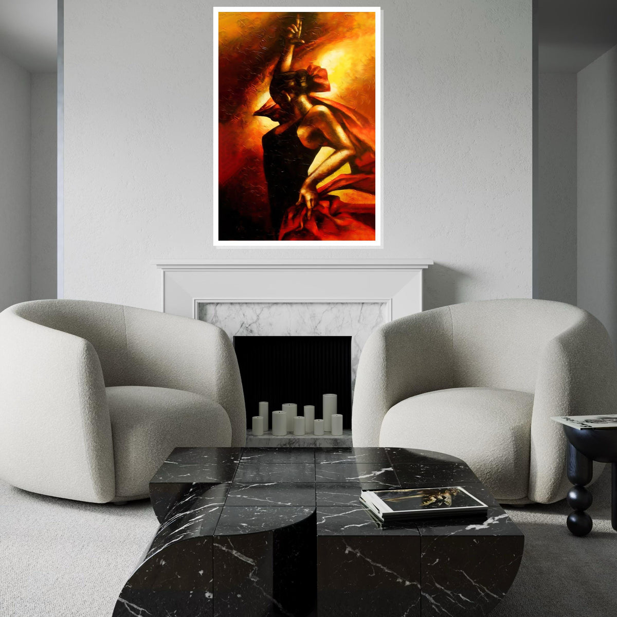 Fiery Flamenco Dancer, Passionate Dance Canvas, Wall Art Canvas Design, Flamenco Art Print, Ready to Hang Decoration