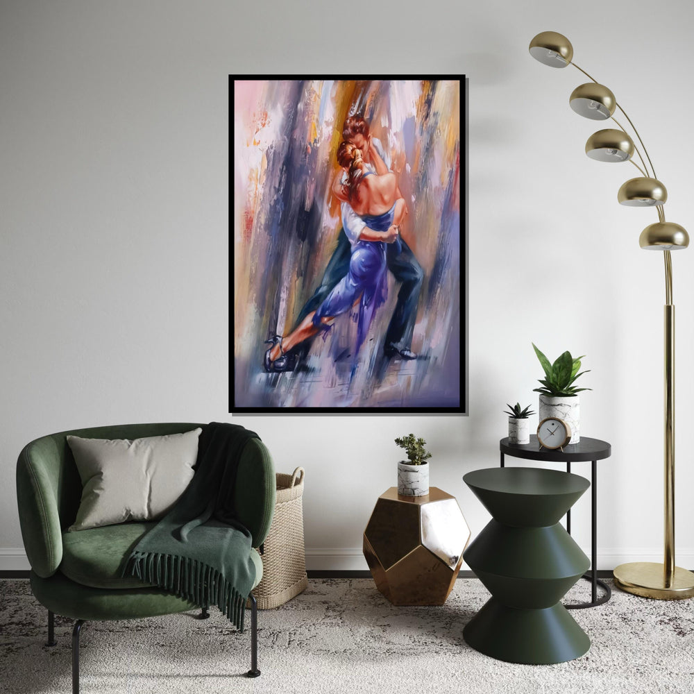 Tango Passion Canvas, Dance Couple Wall Art, Romantic Dance Poster, Wall Art Canvas Design, Ready to Hang Decoration