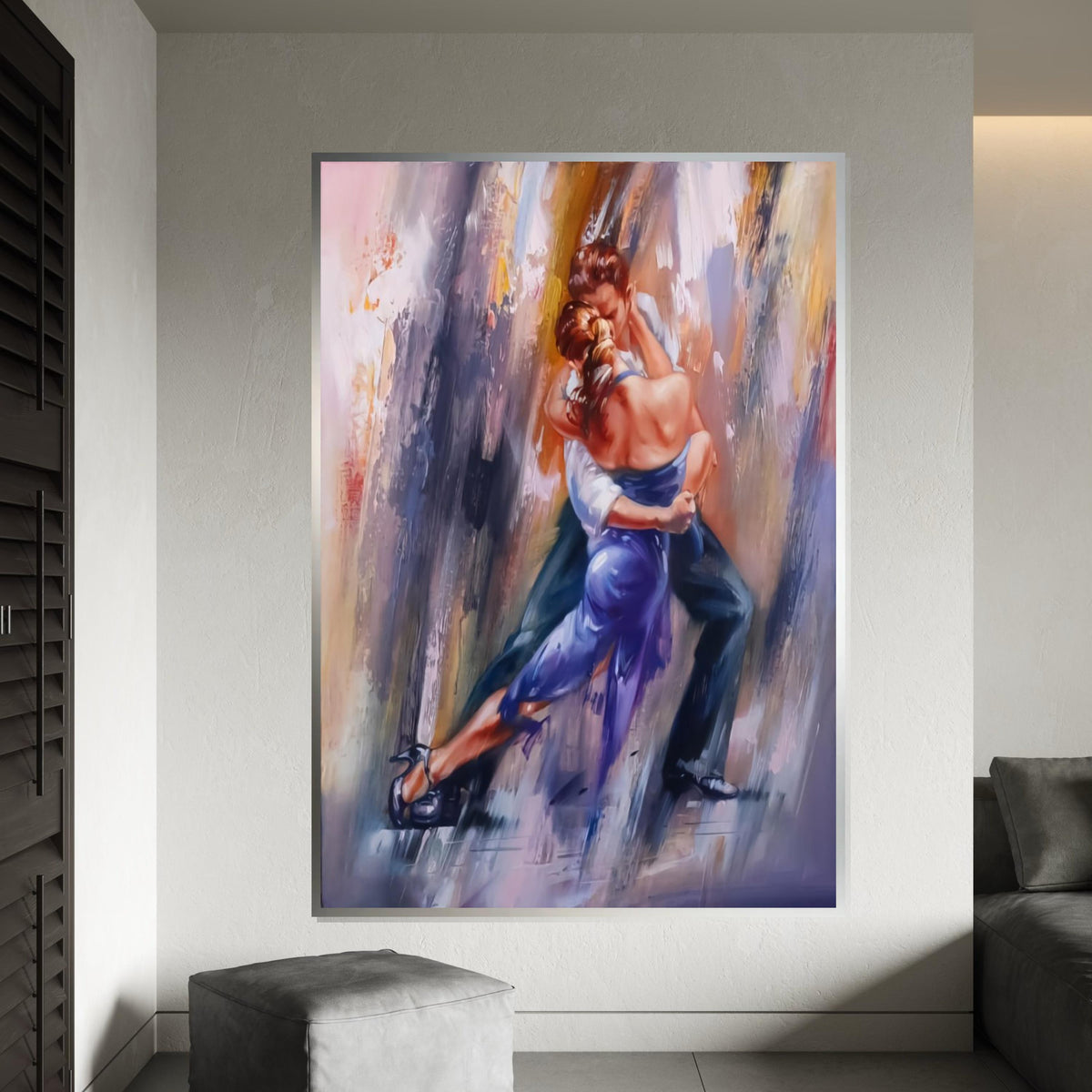 Tango Passion Canvas, Dance Couple Wall Art, Romantic Dance Poster, Wall Art Canvas Design, Ready to Hang Decoration
