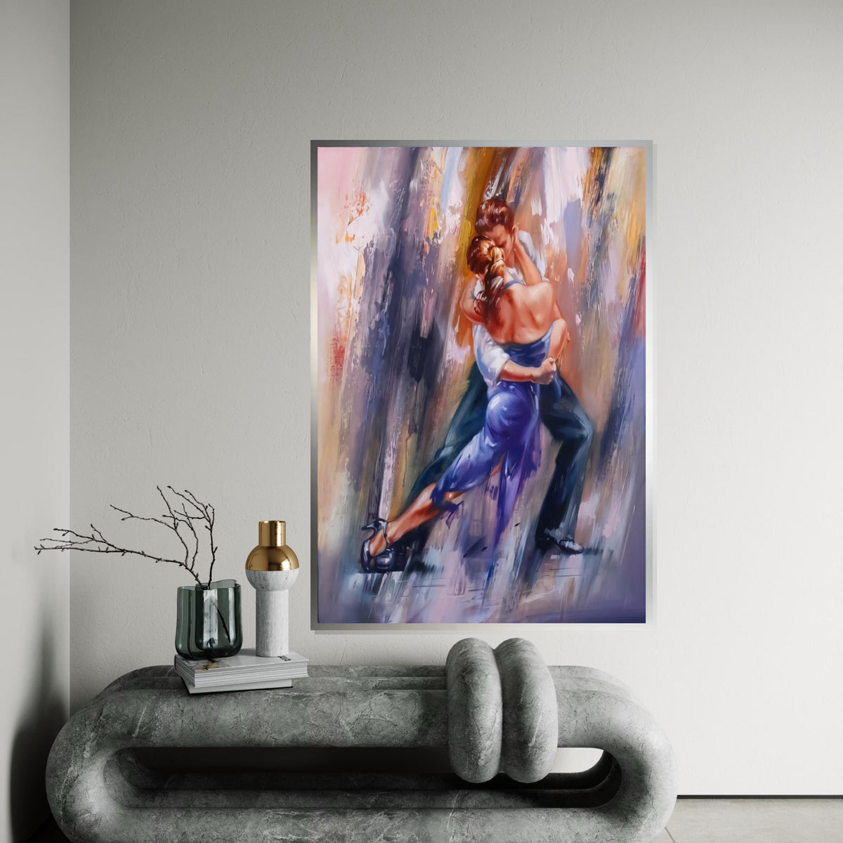 Tango Passion Canvas, Dance Couple Wall Art, Romantic Dance Poster, Wall Art Canvas Design, Ready to Hang Decoration