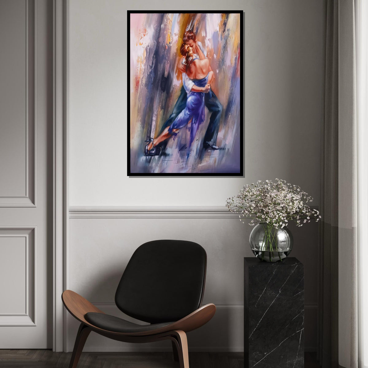 Tango Passion Canvas, Dance Couple Wall Art, Romantic Dance Poster, Wall Art Canvas Design, Ready to Hang Decoration