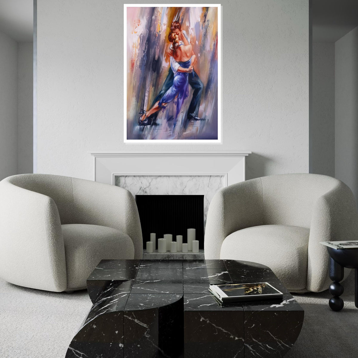 Tango Passion Canvas, Dance Couple Wall Art, Romantic Dance Poster, Wall Art Canvas Design, Ready to Hang Decoration