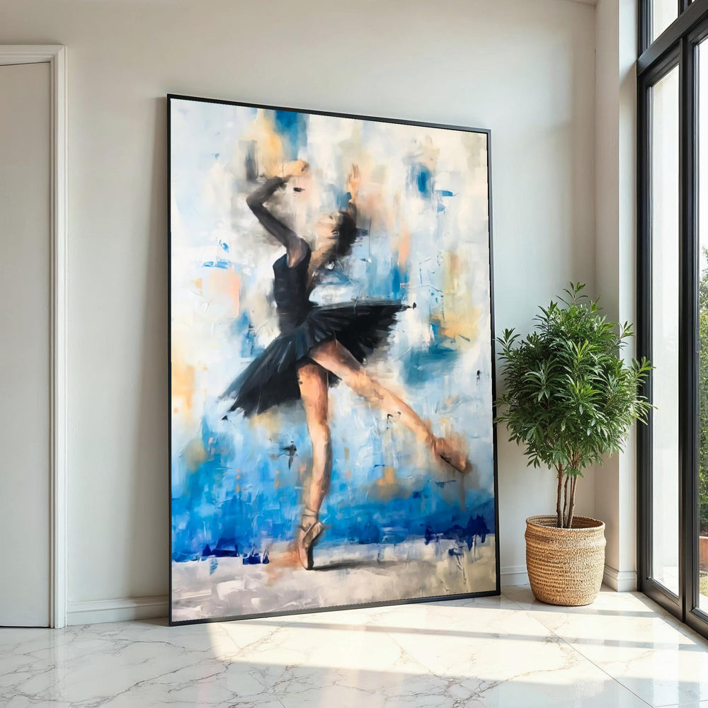 Ballerina Canvas Wall Art, Dance Art Print, Ballet Wall Decor, Elegant Dancer Canvas, Wall Art Canvas Design, Ready to Hang Decoration