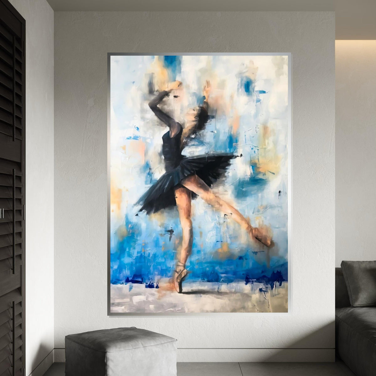 Ballerina Canvas Wall Art, Dance Art Print, Ballet Wall Decor, Elegant Dancer Canvas, Wall Art Canvas Design, Ready to Hang Decoration