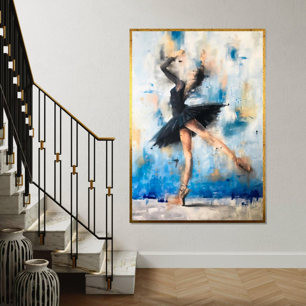 Ballerina Canvas Wall Art, Dance Art Print, Ballet Wall Decor, Elegant Dancer Canvas, Wall Art Canvas Design, Ready to Hang Decoration