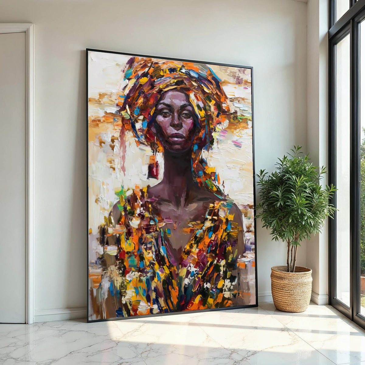 Vibrant Portrait Canvas, Multicolor Woman Art, Abstract Wall Art, Canvas Design, Ready to Hang, Colorful Expression, Home Decor