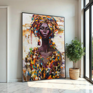 Vibrant Portrait Canvas, Multicolor Woman Art, Abstract Wall Art, Canvas Design, Ready to Hang, Colorful Expression, Home Decor