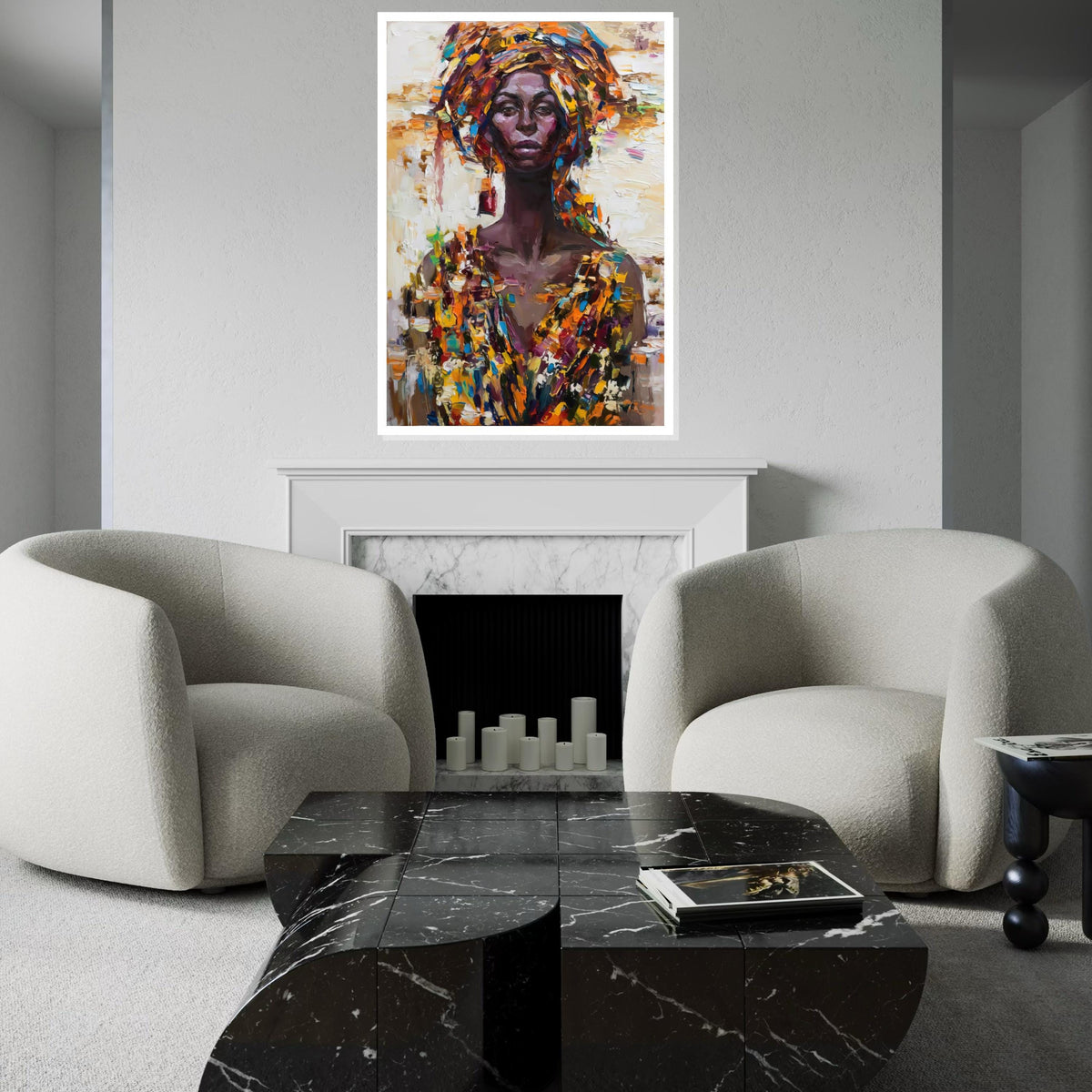 Vibrant Portrait Canvas, Multicolor Woman Art, Abstract Wall Art, Canvas Design, Ready to Hang, Colorful Expression, Home Decor