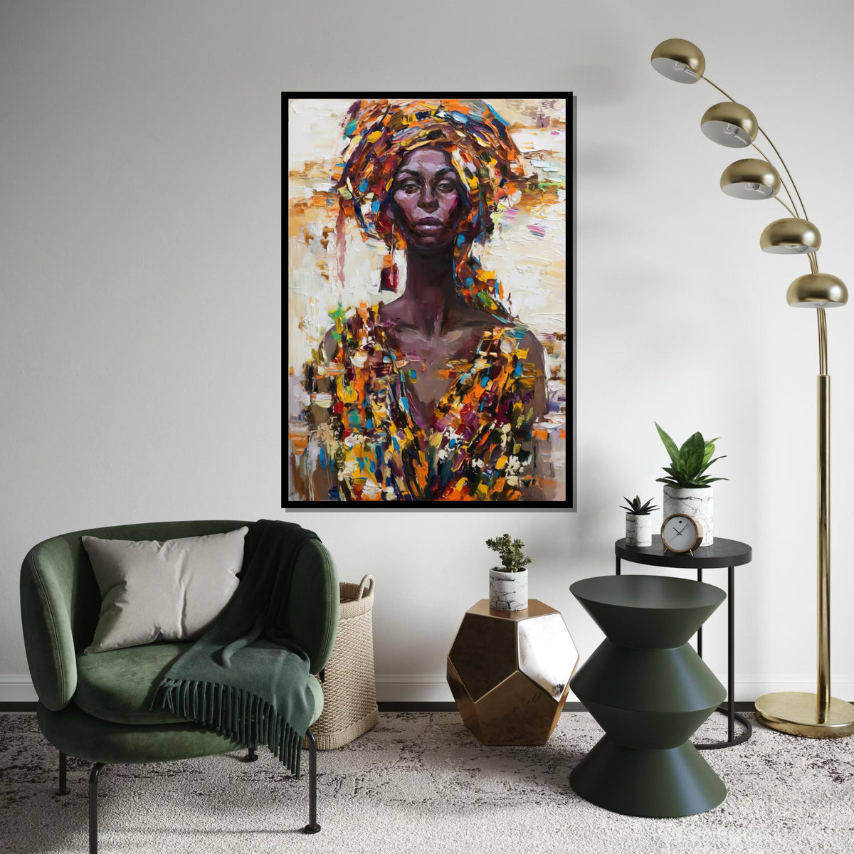 Vibrant Portrait Canvas, Multicolor Woman Art, Abstract Wall Art, Canvas Design, Ready to Hang, Colorful Expression, Home Decor