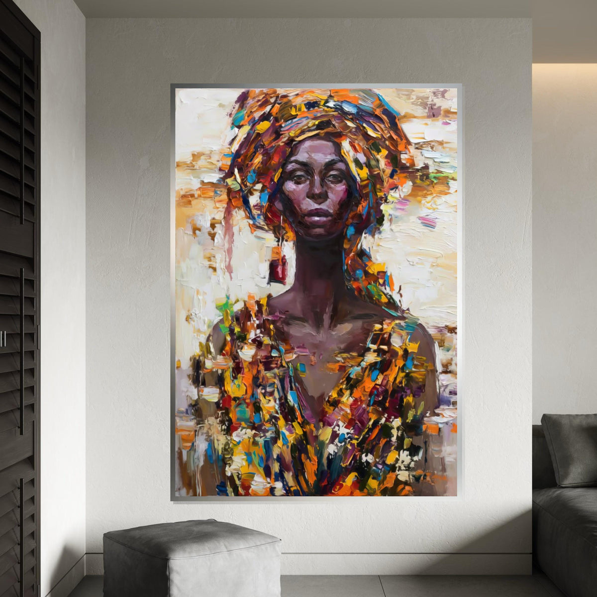 Vibrant Portrait Canvas, Multicolor Woman Art, Abstract Wall Art, Canvas Design, Ready to Hang, Colorful Expression, Home Decor