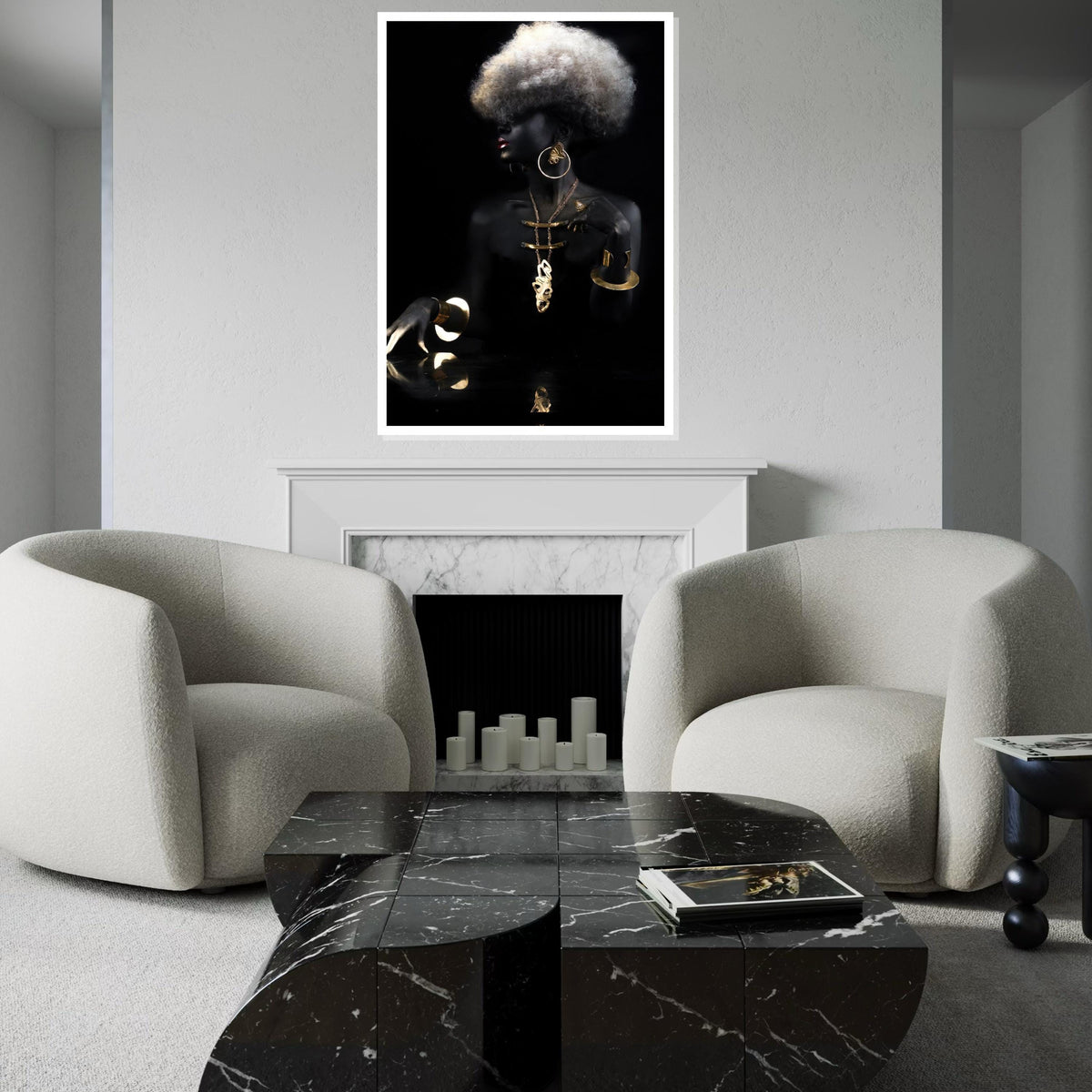 Elegant Woman Canvas, Gold Jewelry Art, Black and Gold Wall Art, Fashion Poster, Wall Art Canvas Design, Ready to Hang Decoration