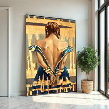 Elegant Woman Canvas, Back Portrait Wall Art, Abstract Woman Poster, Wall Art Canvas Design, Ready To Hang Decoration