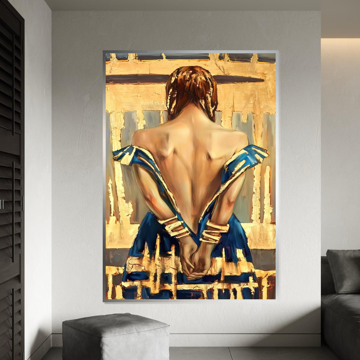 Elegant Woman Canvas, Back Portrait Wall Art, Abstract Woman Poster, Wall Art Canvas Design, Ready To Hang Decoration